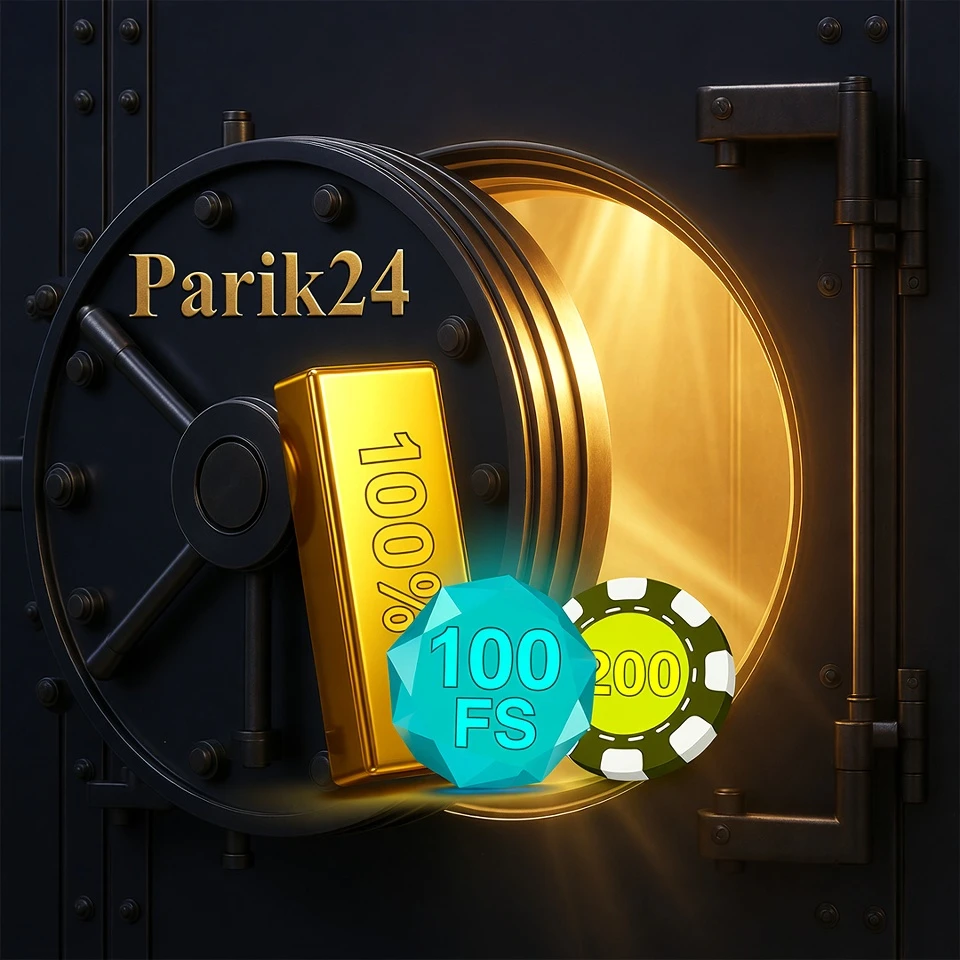 Бонусный пакет Парик 24 Геймс — 100% депозит, 100 фриспинов и фрибет 200₴